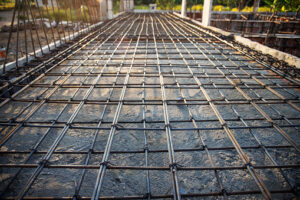 Preparation for pouring slab for the Foundation trench of a house